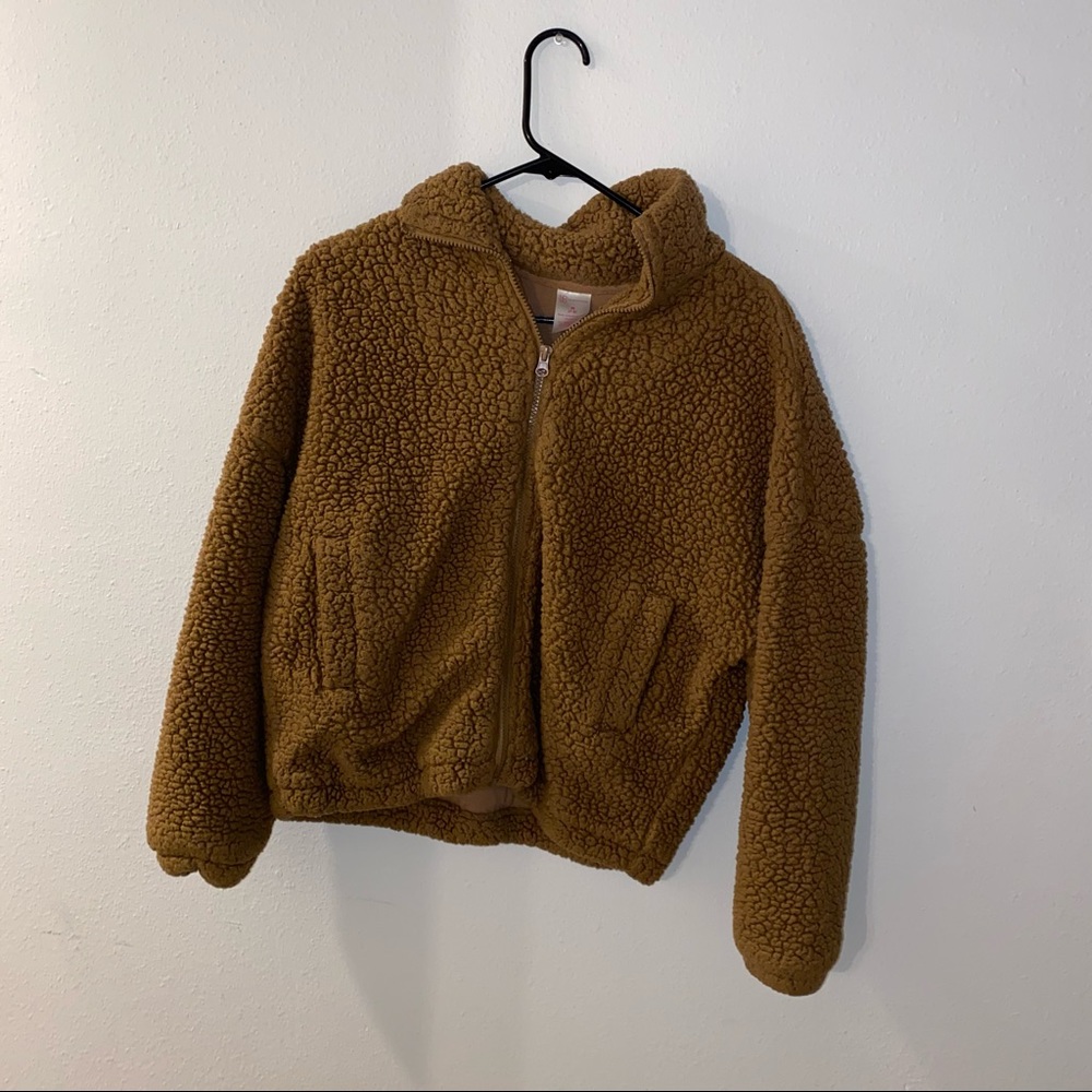 Cropped Sherpa zip up